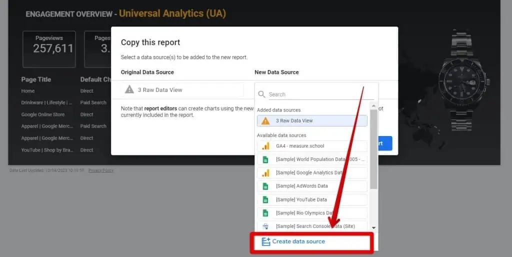 Creating a new data source